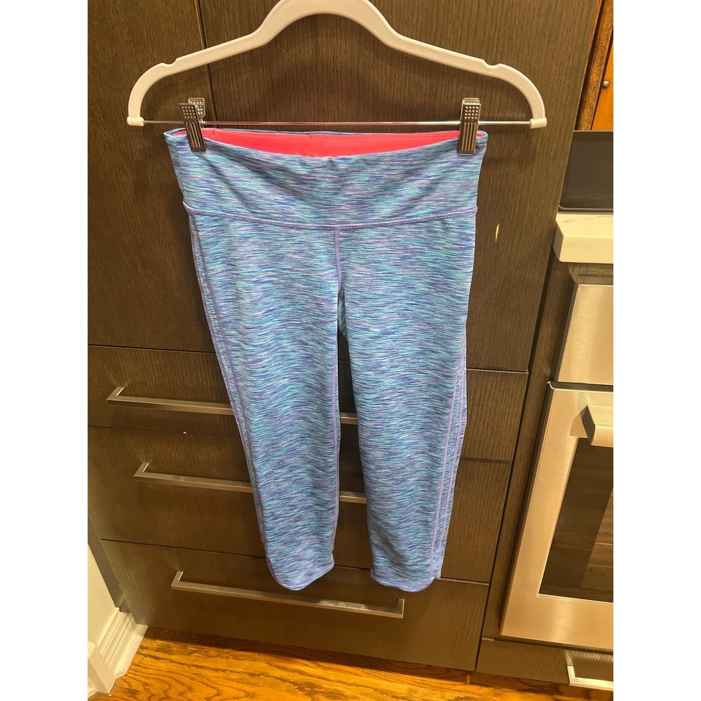 NWT Lilly Pulitzer Weekender Flamingo blue Space Dye 21" Crop Leggings Size S